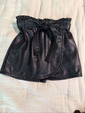 Black Mini Skirt with Ruffle Waist